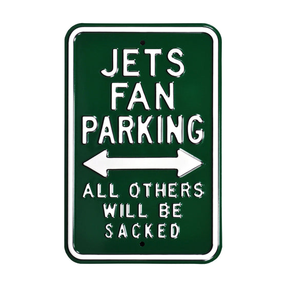 New York Jets Steel Parking Sign-ALL OTHERS WILL BE SACKED