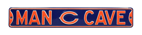 Chicago Bears Steel Street Sign with Logo-MAN CAVE "C" Logo