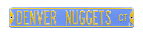 Denver Nuggets Steel Street Sign Throwback Colors-DENVER NUGGETS CT