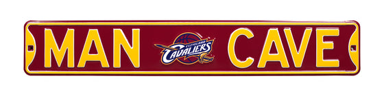 Cleveland Cavaliers Steel Street Sign with Throwback Logo-MAN CAVE