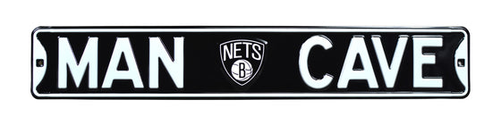 Brooklyn Nets Steel Street Sign with Logo-MAN CAVE