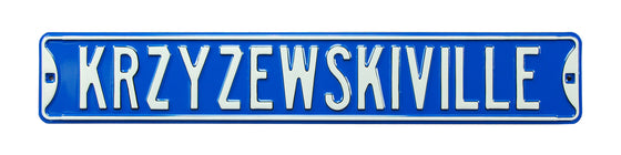 Duke Blue Devils Steel Street Sign-KRZYZEWSKIVILLE