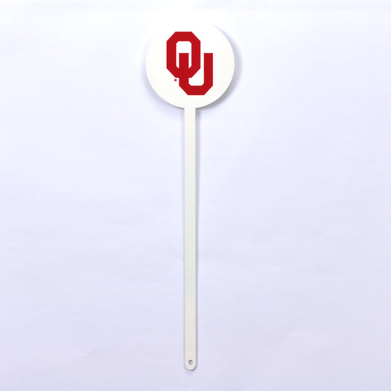 Oklahoma Sooners Laser Cut Steel Garden Stake-OU Logo White