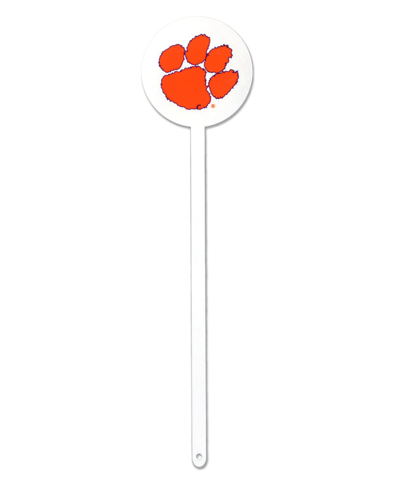 Clemson Tigers Laser Cut Steel Garden Stake-White