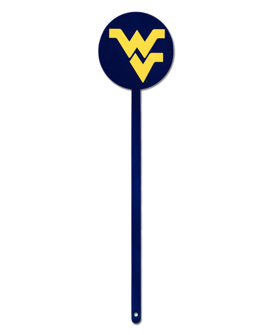 West Virginia Mountaineers Laser Cut Steel Garden Stake-Primary Logo on Blue