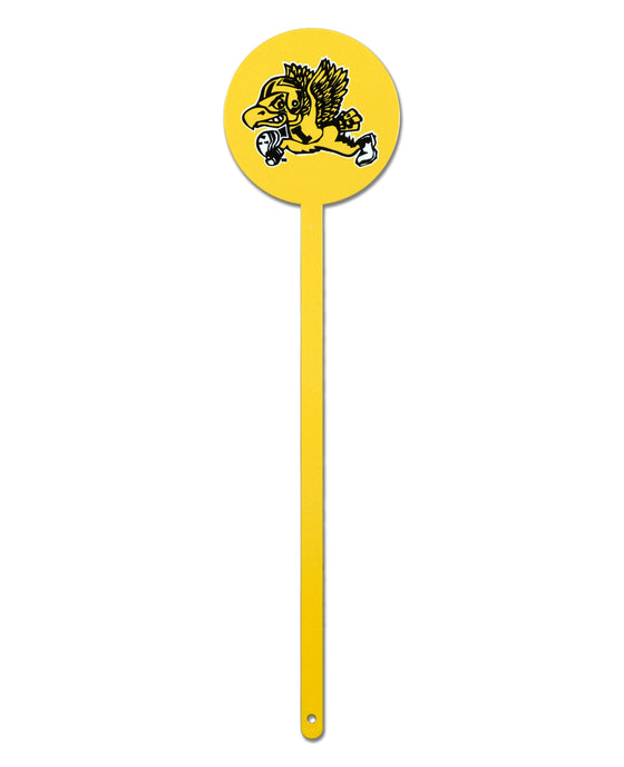 Iowa Hawkeyes Laser Cut Steel Garden Stake-Vintage Flying Herkey