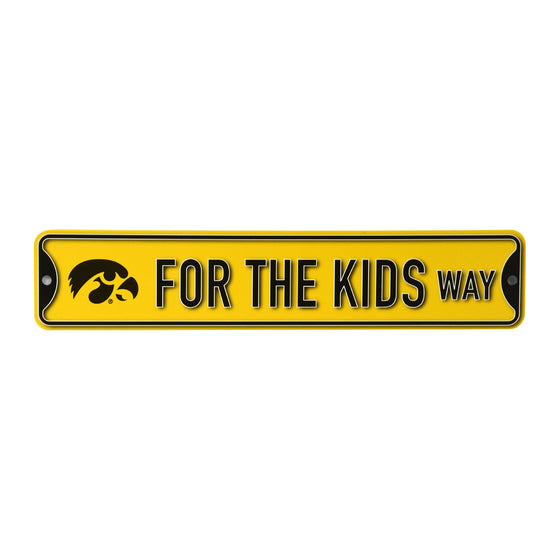 Iowa Hawkeyes  Steel FOR THE KIDS WAY Sign