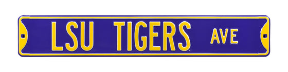 LSU Tigers Steel Street Sign-LSU TIGERS AVENUE on Purple