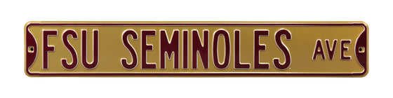 Florida State Seminoles Steel Street Sign-FSU SEMINOLES AVE on Gold