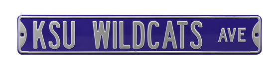 Kansas State Wildcats Steel Street Sign-KSU WILDCATS AVE on Purple