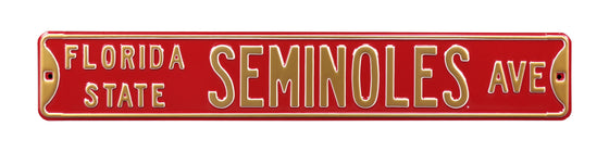 Florida State Seminoles Steel Street Sign-FSU SEMINOLES AVE on Maroon