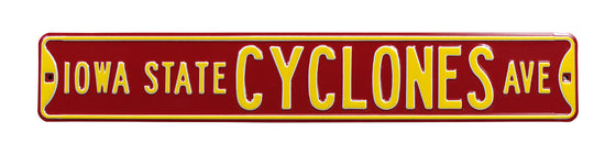 Iowa State Cyclones Steel Street Sign-IOWA STATE CYCLONES AVE