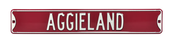 Texas A&M Aggies Steel Street Sign-AGGIELAND Texas A&M