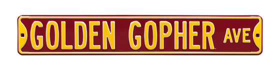 Minnesota Golden Gophers Steel Street Sign-GOLDEN GOPHER AVE