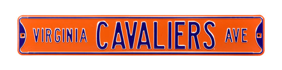 Virginia Cavaliers Steel Street Sign-VIRGINIA CAVALIERS AVE orange