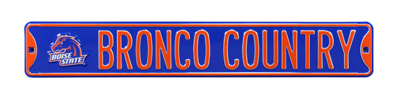 Boise State Broncos Steel Street Sign with Vintage Logo-BRONCO COUNTRY