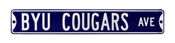 BYU Cougars Steel Street Sign-BYU COUGARS AVE