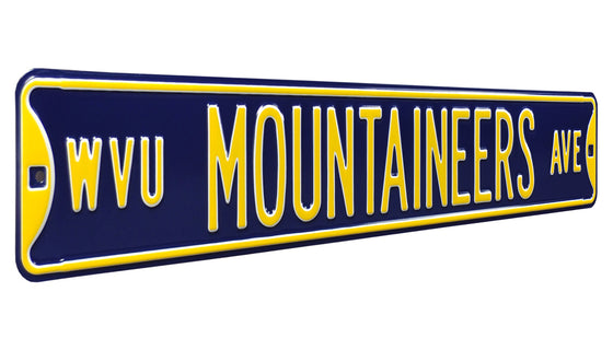 West Virginia Mountaineers Steel Street Sign-WVU MOUNTAINEERS AVE