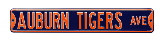 Auburn Tigers Steel Street Sign-AUBURN TIGERS AVE on Navy