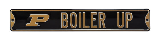 Purdue Boilermakers Steel Street Sign with Logo-BOILER UP