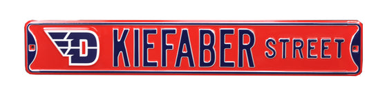 Dayton Flyers Steel Street Sign with Logo-KIEFABER STREET