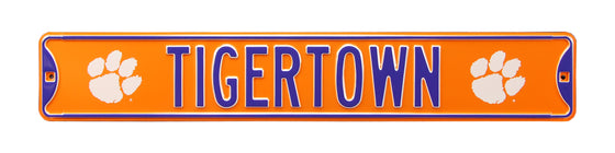 Clemson Tigers Steel Street Sign with Logo-TIGERTOWN