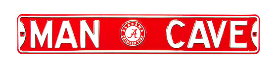 Alabama Crimson Tide Steel Street Sign with Logo-MAN CAVE