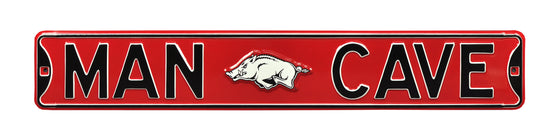 Arkansas Razorbacks Steel Street Sign with Logo-MAN CAVE