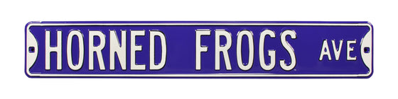 TCU Horned Frogs Steel Street Sign-HORNED FROGS AVE