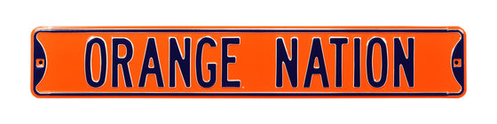 Syracuse Orange Steel Street Sign-ORANGE NATION