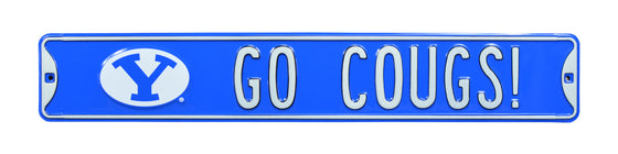 BYU Cougars Steel Street Sign with Logo-GO COUGS!