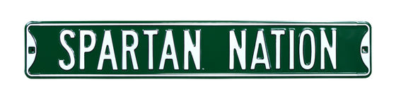 Michigan State Spartans Steel Street Sign-SPARTAN NATION