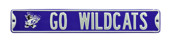 Kansas State Wildcats Steel Street Sign with Logo-GO WILDCATS!