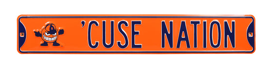 Syracuse Orange Steel Street Sign with Logo-CUSE NATION