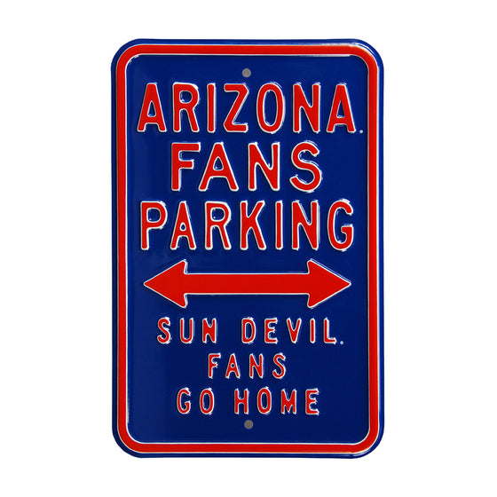 Arizona Wildcats Steel Parking Sign-Sun Devils Go Home