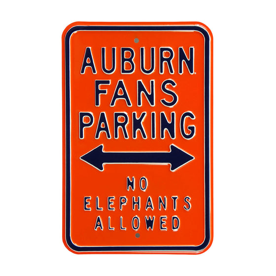 Auburn Tigers Steel Parking Sign-No Elephants