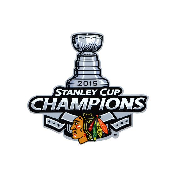 Chicago Blackhawks Laser Cut Steel Logo Spirit Size-2015 SC Champs