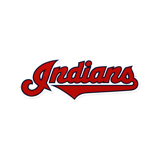 Cleveland Indians Laser Cut Steel Logo Spirit Size-Indians Script