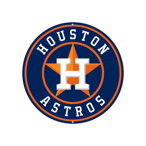 Houston Astros Laser Cut Steel Logo Spirit Size-Navy Circle Logo