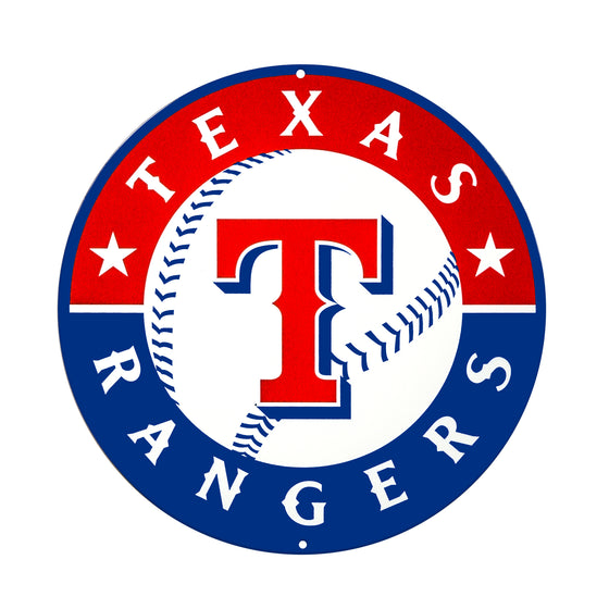 Texas Rangers Laser Cut Steel Logo Spirit Size-Circle Logo