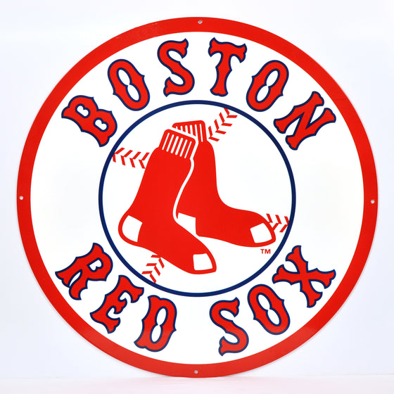 Boston Red Sox Laser Cut Steel Logo Statement Size-Circle Logo