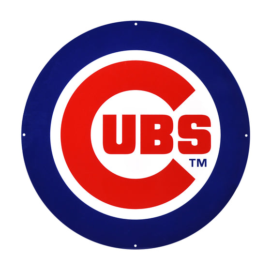 Chicago Cubs Laser Cut Steel Logo Statement Size-Primary Logo