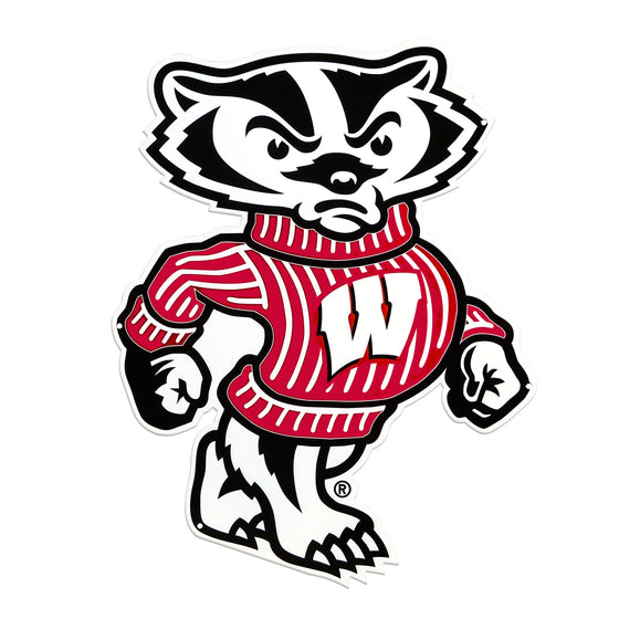 Wisconsin Badgers Laser Cut Steel Logo Statement Size-Bucky Mascot