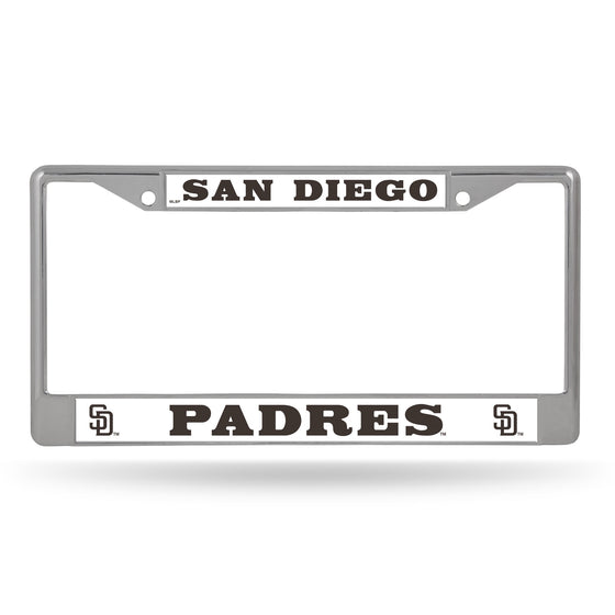 San Diego Padres License Plate Frame Chrome Alternate