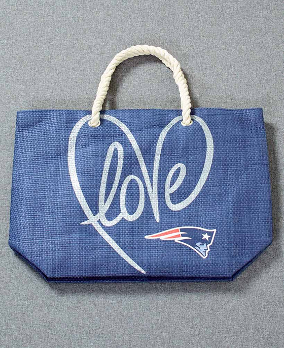 NFL Woven Handle Tote - New England Patriots