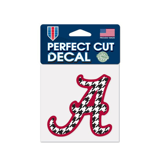 ALABAMA CRIMSON TIDE /HOUNDSTOOTH PERFECT CUT COLOR DECAL 4" X 4"