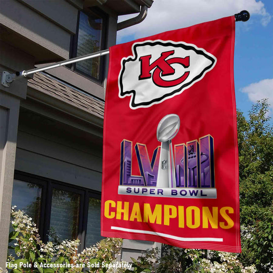 Kansas City Chiefs Super Bowl LVIII Champions House Banner Flag - 757 Sports Collectibles