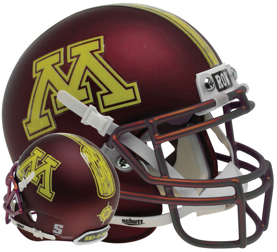 Minnesota Golden Gophers Mini XP Authentic Helmet Schutt <B>Satin Maroon</B>