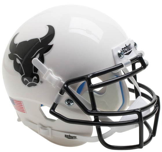 Buffalo Bulls Authentic College XP Football Helmet Schutt <B>White Black Mask</B>