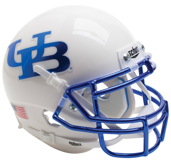 Buffalo Bulls Authentic College XP Football Helmet Schutt <B>White Blue Mask</B>